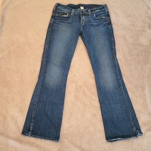 Sz 29 Silver Jeans 32" inseam low rise (front rise measures 8 inches) bootcut